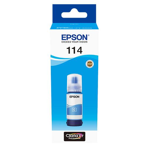 114 EcoTank Cyan Ink Bottle Product Image (Primary)